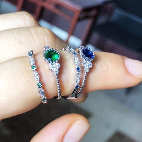 🎀 Tiny Round CZ Bright Thin Simple Finger Dainty Ring for Women, EVGG1326 - Picture 5 of 7